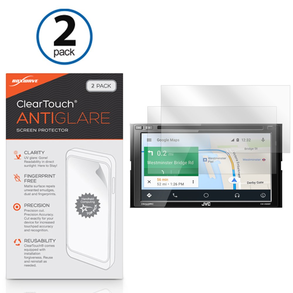 BoxWave Screen Protector Compatible with JVC KW-V830BT - ClearTouch Anti-Glare (2-Pack), Anti-Fingerprint Matte Film Skin for JVC KW-V830BT