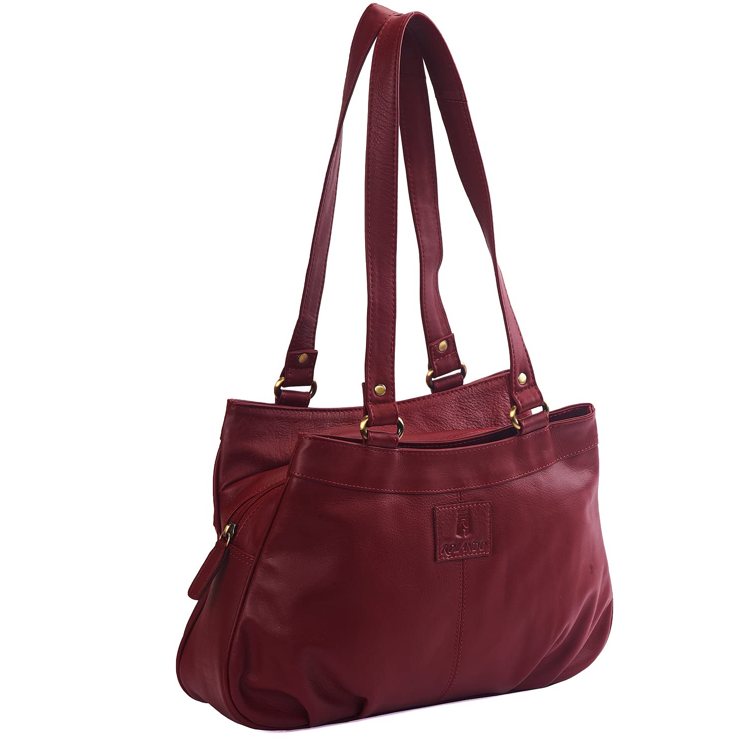 ROLANDO Dalia Womens Top-Handle Leather Handbag (Red) (B091DZXSVG) Amazon Price History, Amazon Price Tracker
