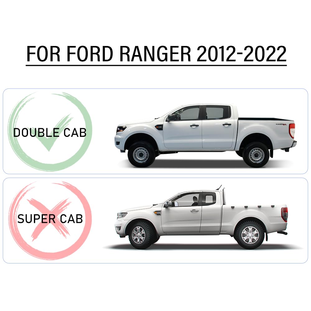 Deflectores de Viento para Ford Ranger Wildtrak 2012-2022,T6 T7 T8 Raptor Wildtrak XL XLT Limited Tremor Platinum Déflecteurs d'air