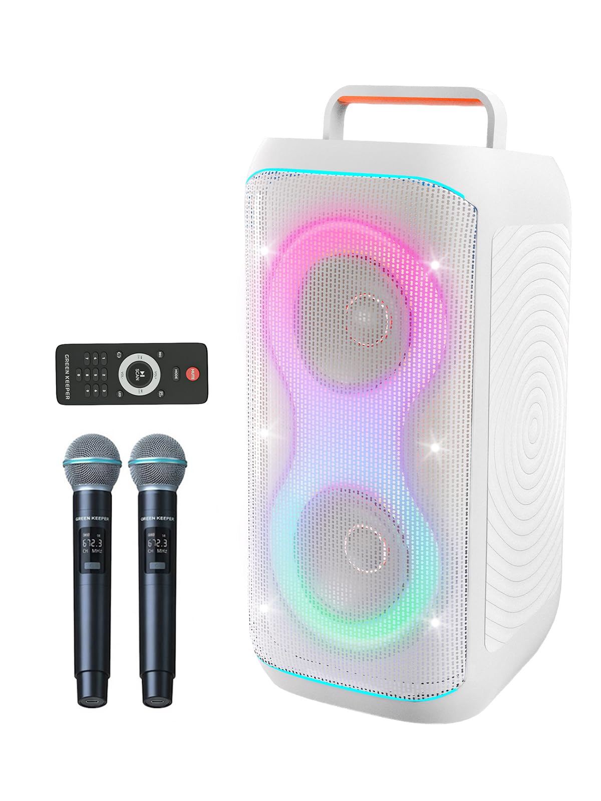Photo 1 of ****MISSING MICROPHONES*****Karaoke Machine for Adults with 2 Wireless UHF Microphones, 500W Peak Power Karaoke System with Dual 6.5'' Subwoofers, Portable Party Bluetooth Speaker with RC, Bass & Treble Control for Outdoor/Home