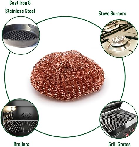 Miniatura 13 de Pine-Sol Depuradores de acero inoxidable de alta resistencia, no se oxidan ni se astillan, esponjas para fregar de hierro fundido, estantes de