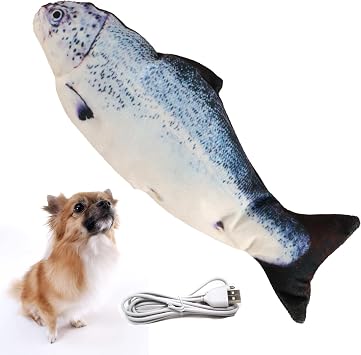 Flopping Fish Electric Dog Toy,Realistic Interac tive for Small Medium Dogs