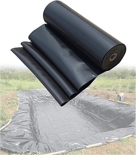 Image ATYUNB Pond Liner HDPE Rubber Pond Skins Black Pond Liner For Small Ponds, Fish Ponds, Garden Fountain Water Pool Waterfall Proof Ponds 3x2m(Size:10x10m)