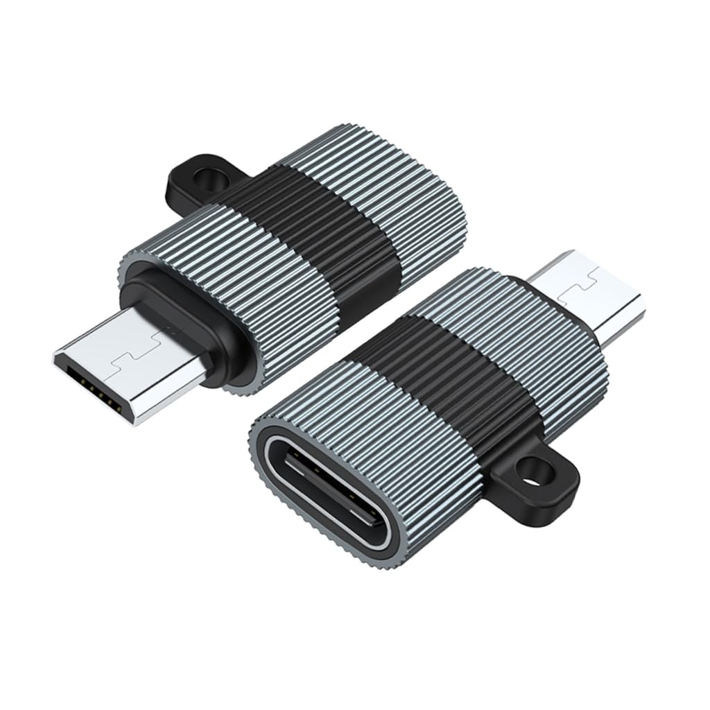 Elnwnnkc Metal USB Type C Female to MicroUSB Male Adapters 480Mbps Data Converters Charging Adapters for Phone