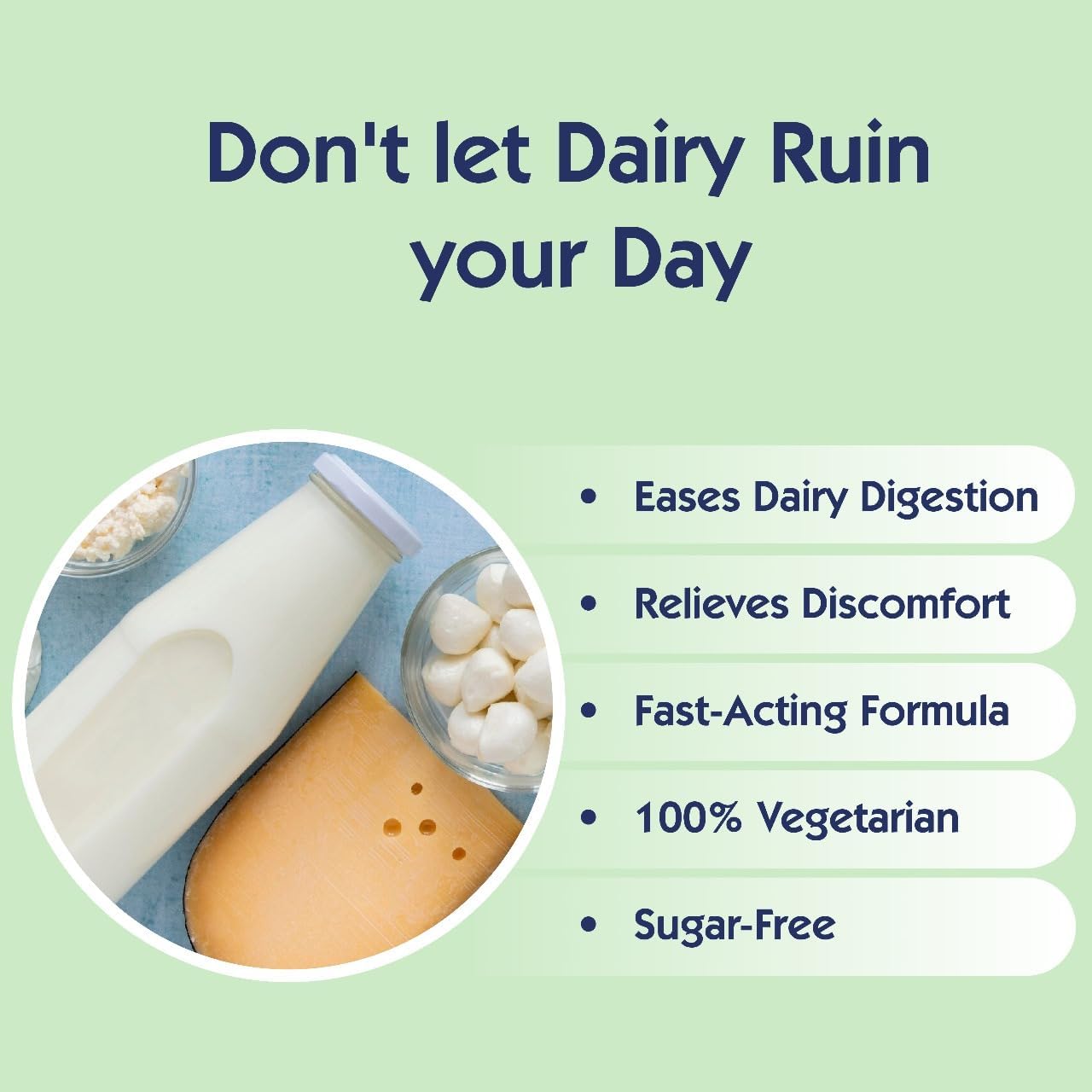 DIVE Daily Lactase Enzyme | Chewable Tablet | Dairy Relief Supplement | 9000 ALU Strength | Prevents Gas, Bloating, Diarrhea | 100% Vegetarian | Sugar-Free | Orange Flavour, 90 Count 3