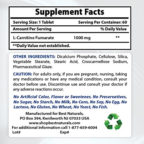 Best Naturals L-Carnitine 1000Mg & L-Glutamine 1000Mg #TOP1
