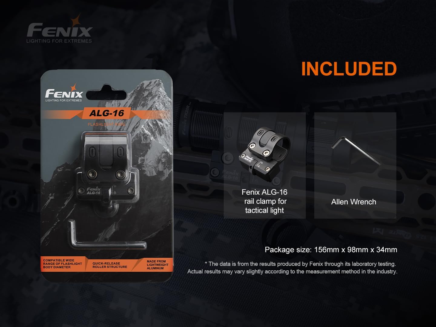 Fenix PD36R Pro 2800 Lumen Rechargeable LED Tactical Flashlight, AER-05 Pressure Switch, ALG-16 Mount with EdisonBright Charging Cable Carry case Bundle