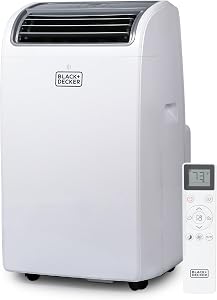 BLACK+DECKER 12,000 BTU Portable Air Conditioner up to 550 Sq.Ft. with Remote Control, White