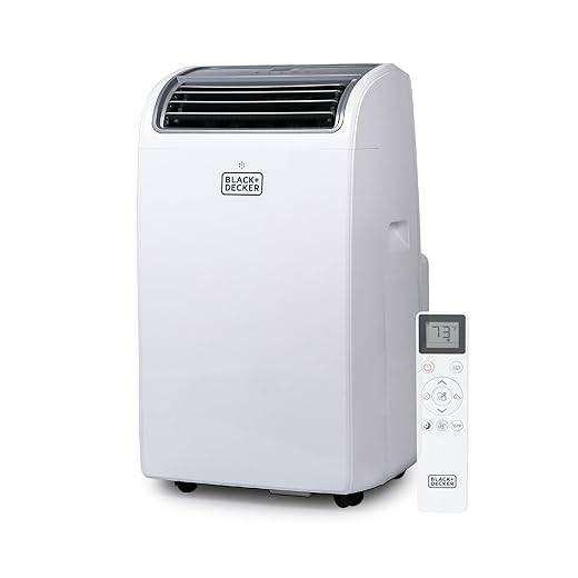 BLACK+DECKER Smart Portable Air Conditioner, 14,000 BTU (10,200 BTU SACC) for Rooms up to 700 Sq. Ft., Smart Portable AC with Follow Me Remote and Window Kit, BPACT14WT, White