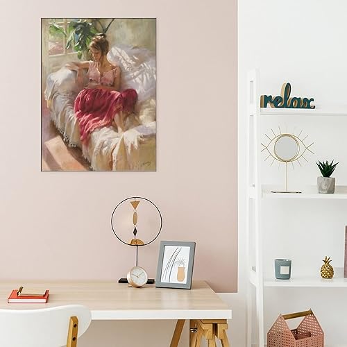 Miniatura 5 de Figurative Oil Painting Vicente Romero Redondo A Woman Lying on A Sofa Canvas Wall Art Prints for Wall Decor Room Decor Bedroom Decor Gifts