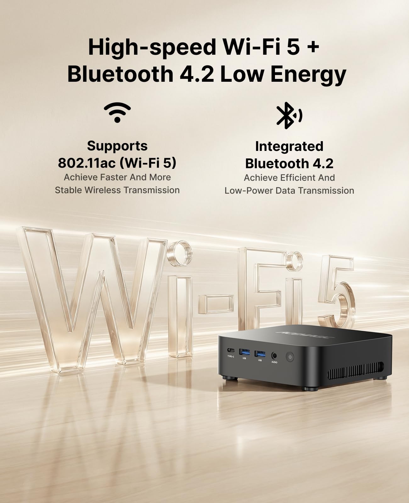 ACEMAGIC K1 Mini PC, AMD Ryzen R2544 Windows 11 Pro Mini PC (Übertrifft 3500U),8GB DDR4 256GB M.2 SSD Micro PC mit RJ45 | 4K Triple Display | WiFi 5 für Zuhause/Büro/Schule