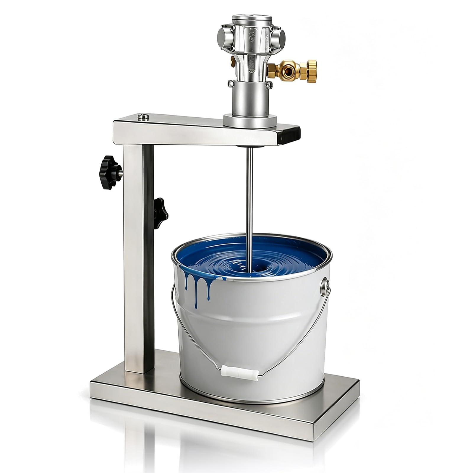 XDTKJDZ 1 Gallon Pneumatic Paint Mixer, 1/16hp Air Agitator, Resin Mixer With Stand, Stand Height Adjustable, Ink Coating Mixing Tool, For Viscous Liquid Ink Dye Chemicals