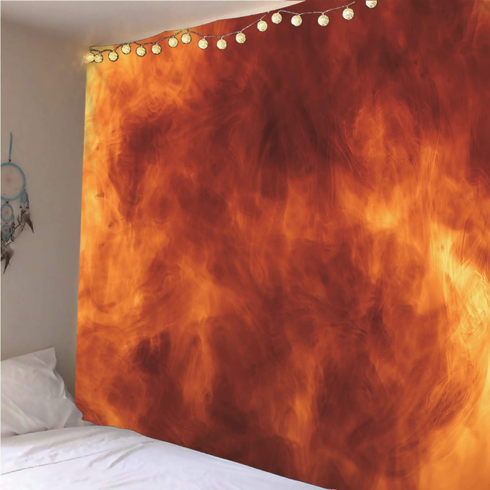 Aeici Tapiz Tela Muro Playa, Tela Pared Decorativa Fuego Tapiz Pared para Colgar Pared(240X220Cm)
