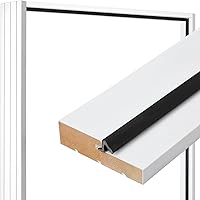Cinnvoice Solid Pine Exterior Door Jamb Frame Kit - Pre-Cut Primed Trim Molding, Weatherstrip, Finger-Jointed for 6'8" Doors (1.25x4.5x82.5")