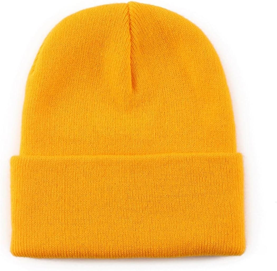 Double-Layer Unisex Winter Knit Beanie, Elastic Soft Warm Ski Skull Cap, for Men Women 