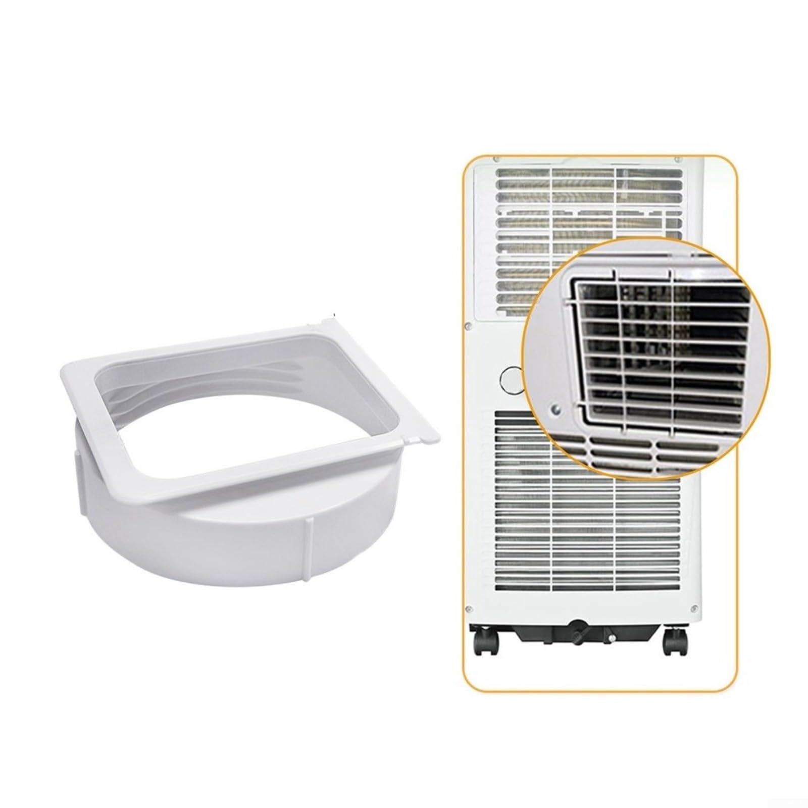Klimaanlagen-Ablaufschlauch-Adapter für Midea Tragbare Klimaanlage, Verlängerungsschlauch aus PP/ABS mit Stahlspirale, Hitzebeständig bis 15 cm Durchmesser, Weiß(Kupplung + 300 cm Rohr)
