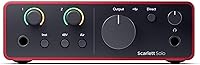 Focusrite Scarlett Solo 4th Gen USB Audio Interface - Studio-Quality 120dB Recording for Guitarists, Vocalists & Producers w/ Pro Tools & Ableton