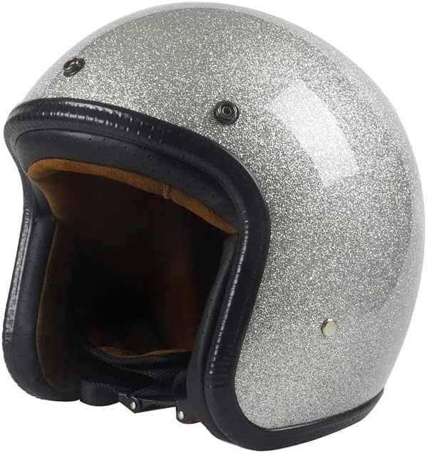 Miniatura 3 de Casco de motocicleta retro Harssidanzar 34 con cara abierta, estilo vintage para hombres y mujeres, aprobado por el Departamento de Transporte CU601