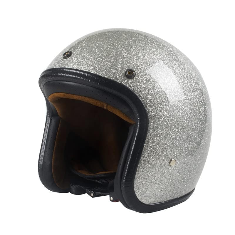 Image of Harssidanzar Open Face Motorcycle Helmet DOT Approved Vintage Helmet CU601
