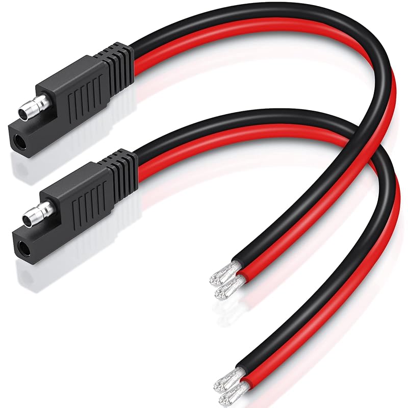 Cabo de Extensão SAE 10AWG com Conector de Desconexão Rápida ELECTOP para Baterias Automotivas e Painéis Solares, 33 cm, Kit com 2