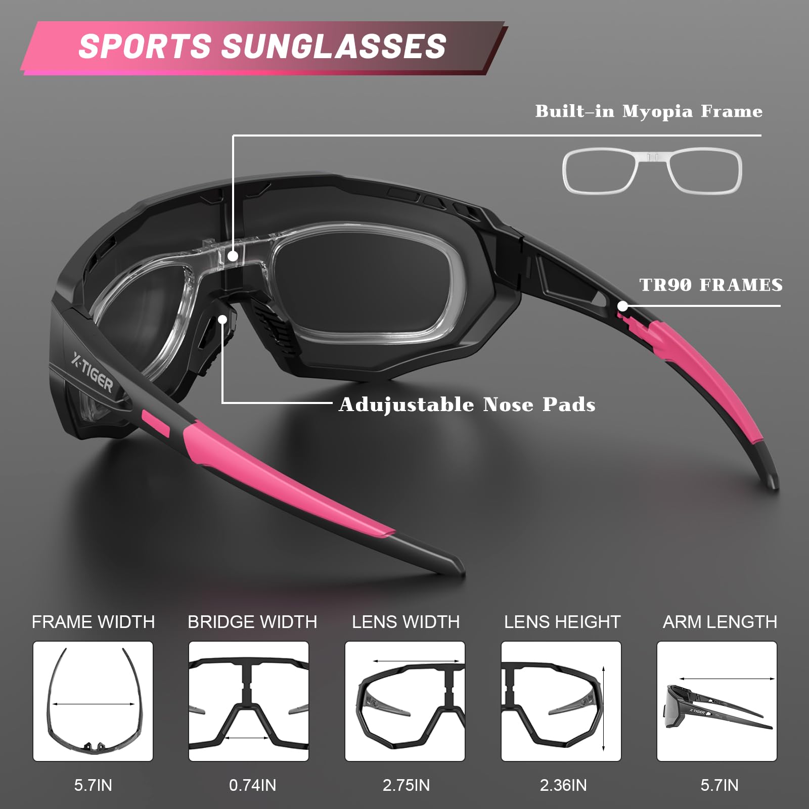 X-TIGER Polarized Cycling Glasses UV400 Sports Sunglasses for Men Women Running Fishing MTB Glasses