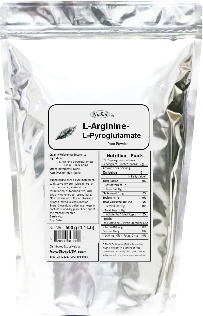 L-Arginine L-Pyroglutamate Powder 500g (1.1 lb, 17.6 oz) Pure Memory Aid