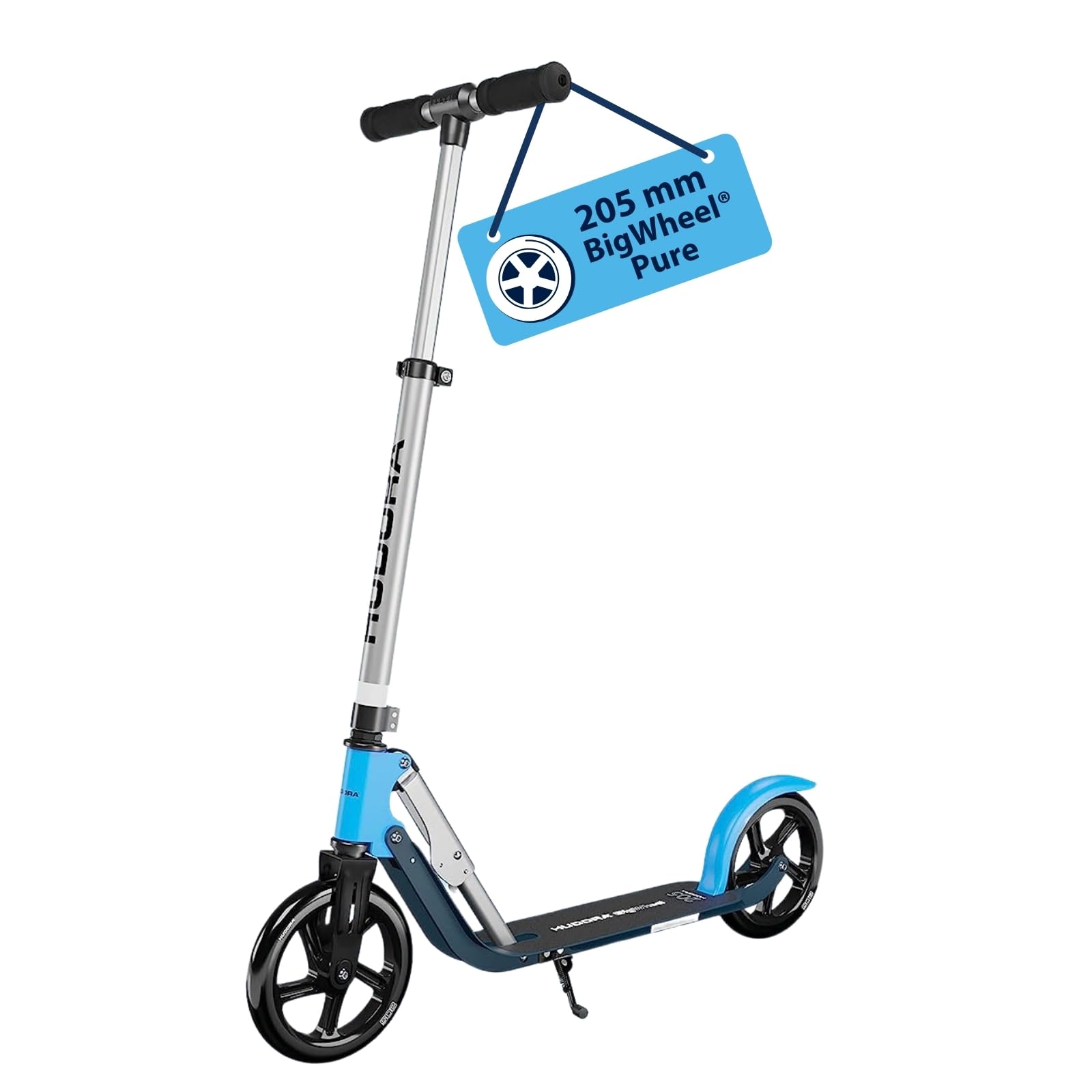 BigWheel 205 Pure Scooter - For Children and Adults From 6 Years - City Scooter Up To 100 kg - Foldable and Height Adjustable