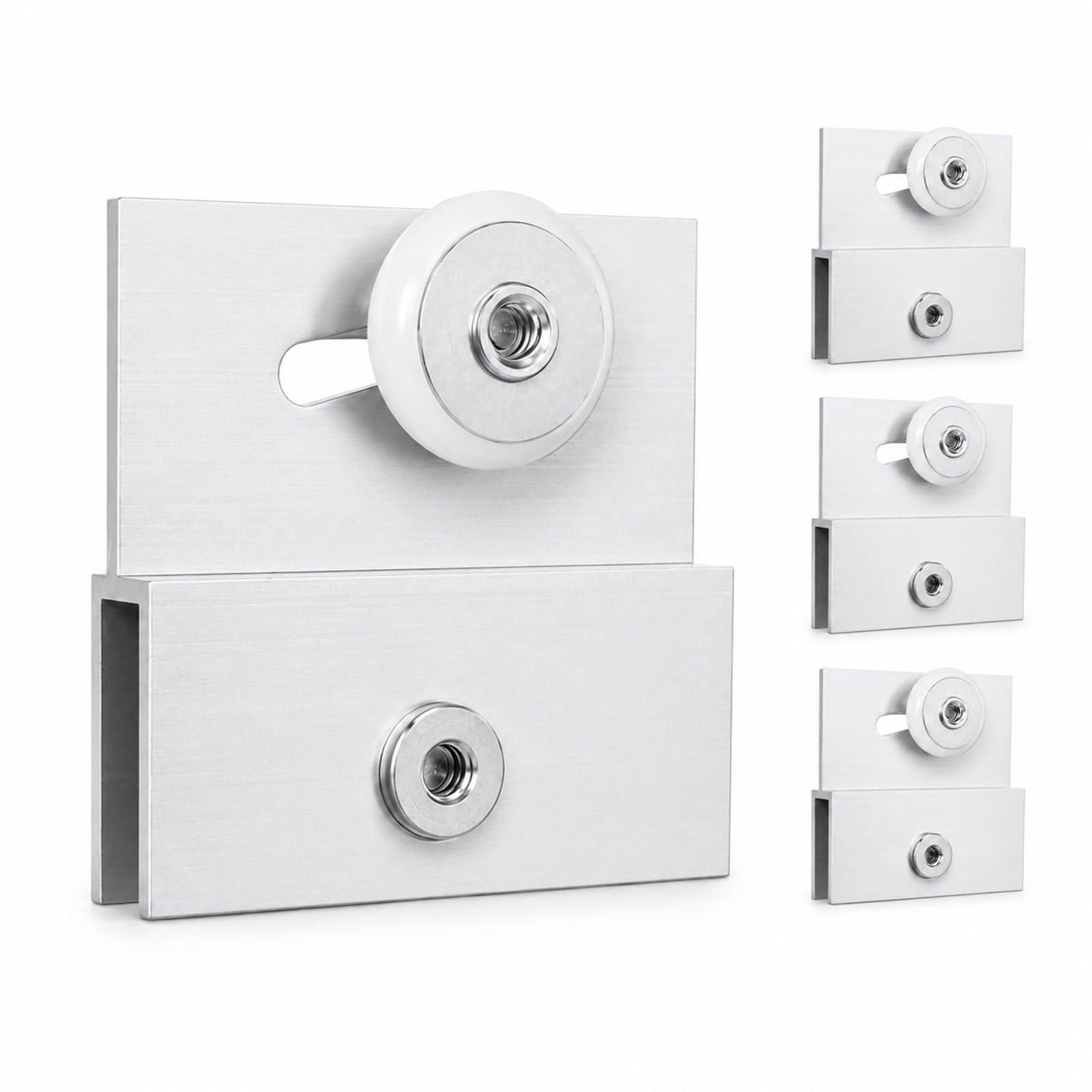 4 Pack M 6053 Frameless Shower Door Roller Assemblies – 3/4" Plastic Wheels with Ball Bearings,Chrome Aluminum Bracket,Replacement Kit for Glass Sliding Doors Parts — Amazon image 8