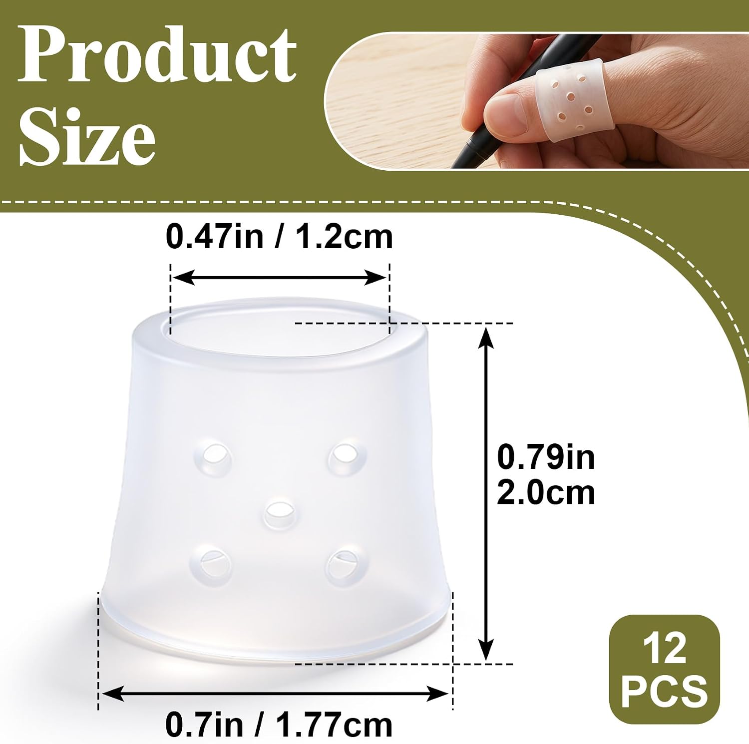 12pcs Finger Covers for Skin Picking, Reusable Breathable Silicone Protection Anti Nail Biting Gloves, Finger Protection Sleeves for Anti-Scratch, Cracked Hands - Clear