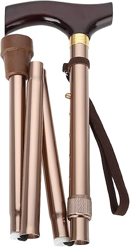 Miniatura 4 de Bastón plegable para hombre, mujer, mango de madera plegable para personas mayores, bastón de seguridad plegable