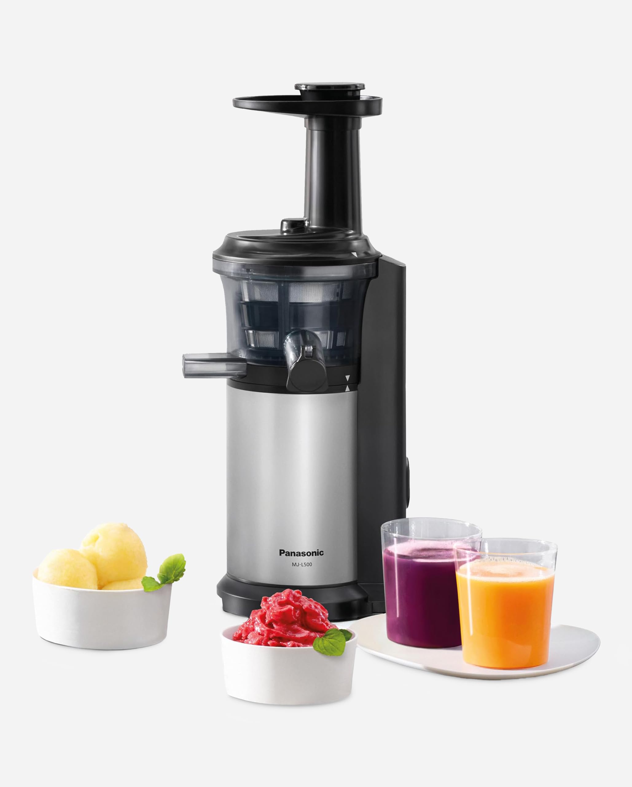 Panasonic MJ-L500S Slow Juicer / Juicer / 2 Inserts for Juices and