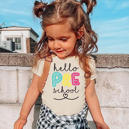Olive Loves Apple Hello Preschool First Day of School Gift Back to School T-Shirt Back to School Shirts3