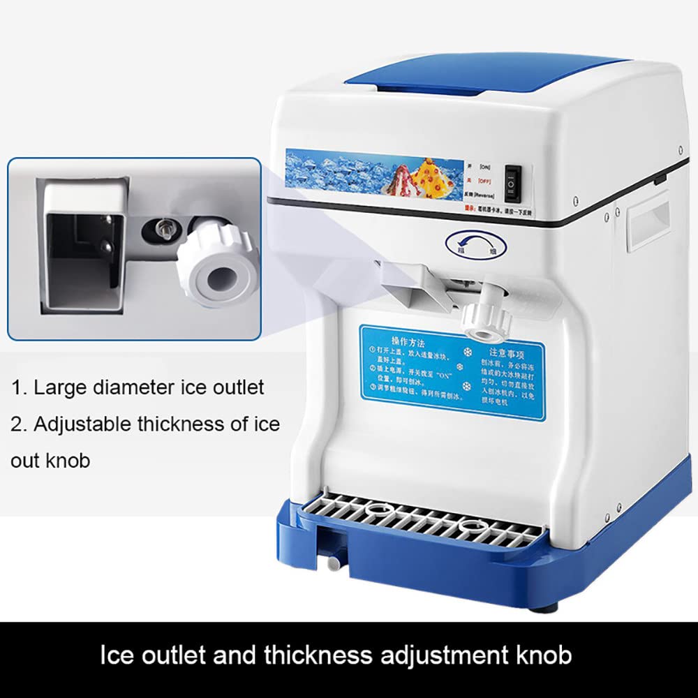 Tritaghiaccio Elettrico,Tritaghiaccio Da 250 W,Tritaghiaccio Automatico Per Macchina Per Il Ghiaccio Rasato Commerciale, Capacità Di Rasatura Del Ghiaccio 120 Kg/H,Per La Casa, Il Bar E Il Negozio