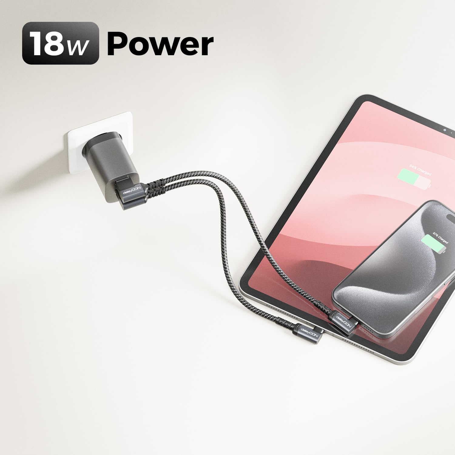 Lot De 3 Câbles USB-A Vers USB-C DeleyCON (0,5m + 1m + 2m) - USB 3.0 5 Gbps, Charge Rapide 18W, Nylon Tressé - Smartphone, Tablette, PC, Appareil Photo