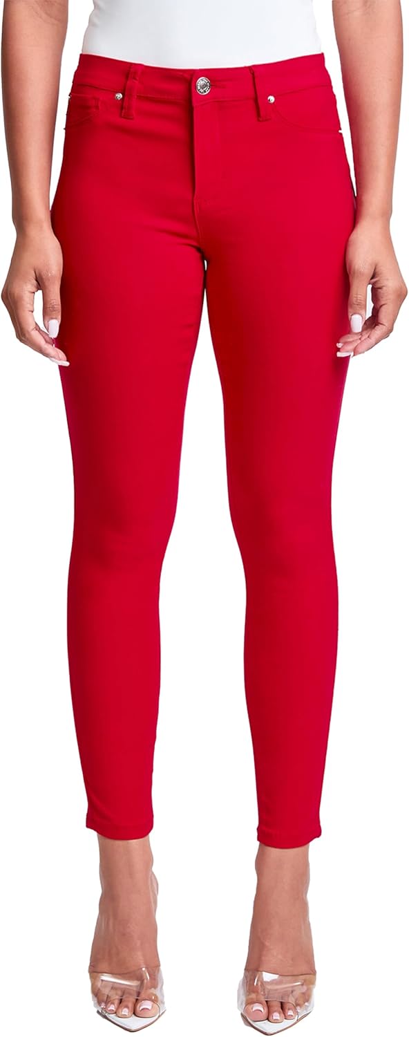YMI Womens Hyperstretch Mid-Rise Skinny Jeans, Ruby Bhutan Ubuy