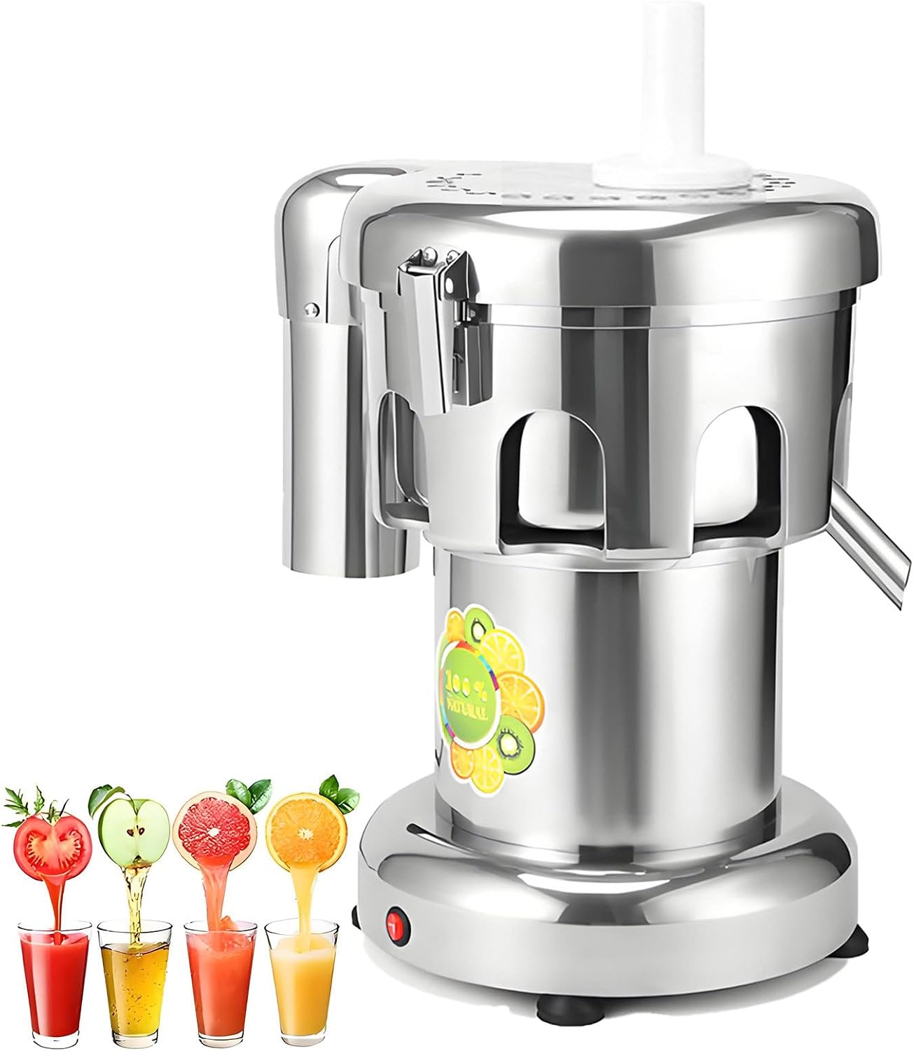 Commercial Juicer, Stainless Steel Juice Extractor, High-Capacity 80-100kg/hr, Ideal for Restaurants and Cafes