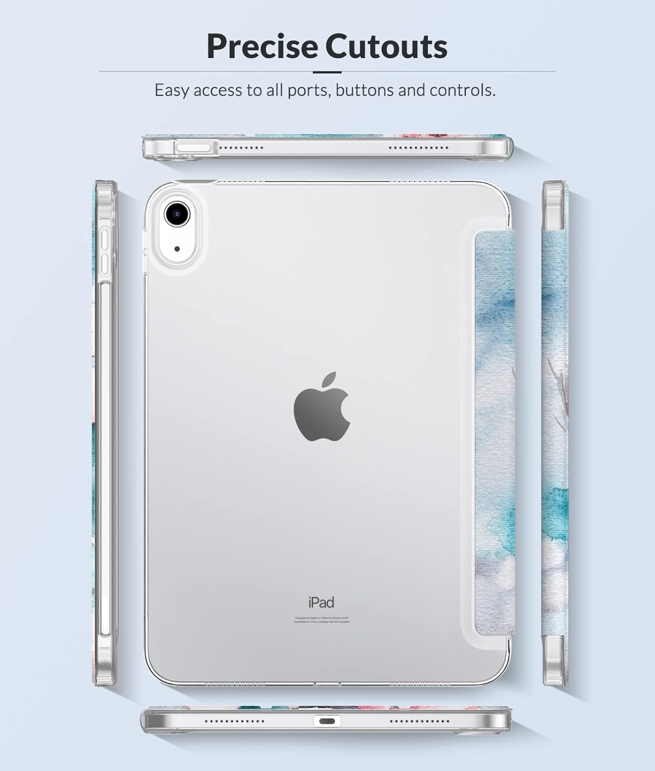 MoKo Case for New iPad (A16) 11th Generation 2025/ 10th Generation 2022, iPad 11 inch/ 10.9 inch Case with Soft TPU Translucent Frosted Back Cover, Auto Wake/Sleep, Support Touch ID, Peach Blossom