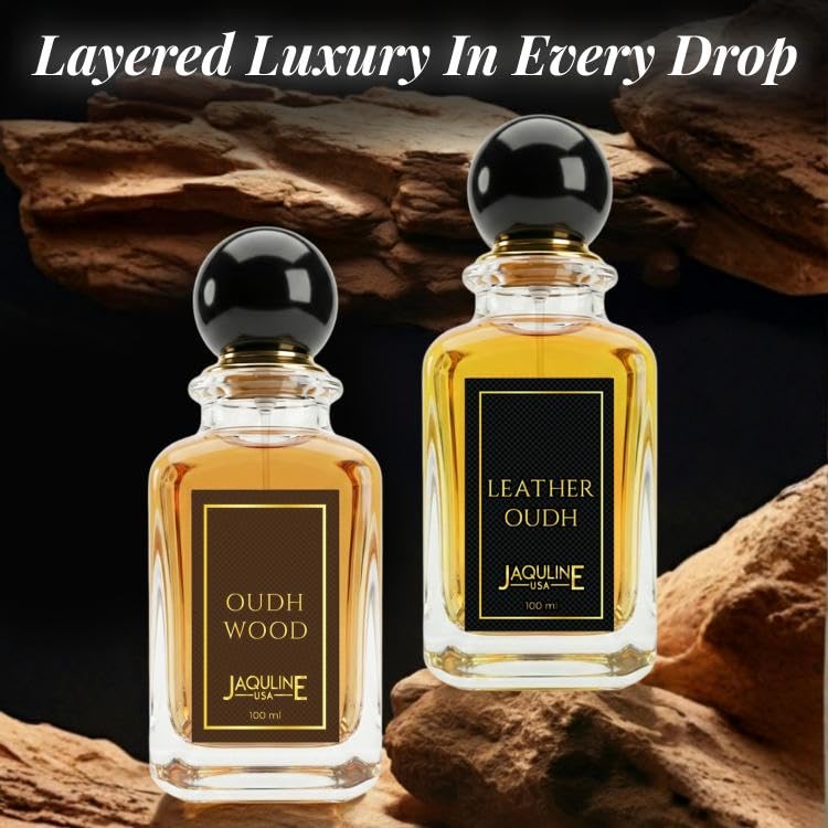 Image of JAQULINE USA Oudh Leather Perfume Premium Long Lasting EDP with Leather, Woody Notes & Amber - 100ml