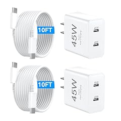 USB C iPhone Fast Charger 45W USBC Type C Charger with Long 10 FT USB C Fast Charging