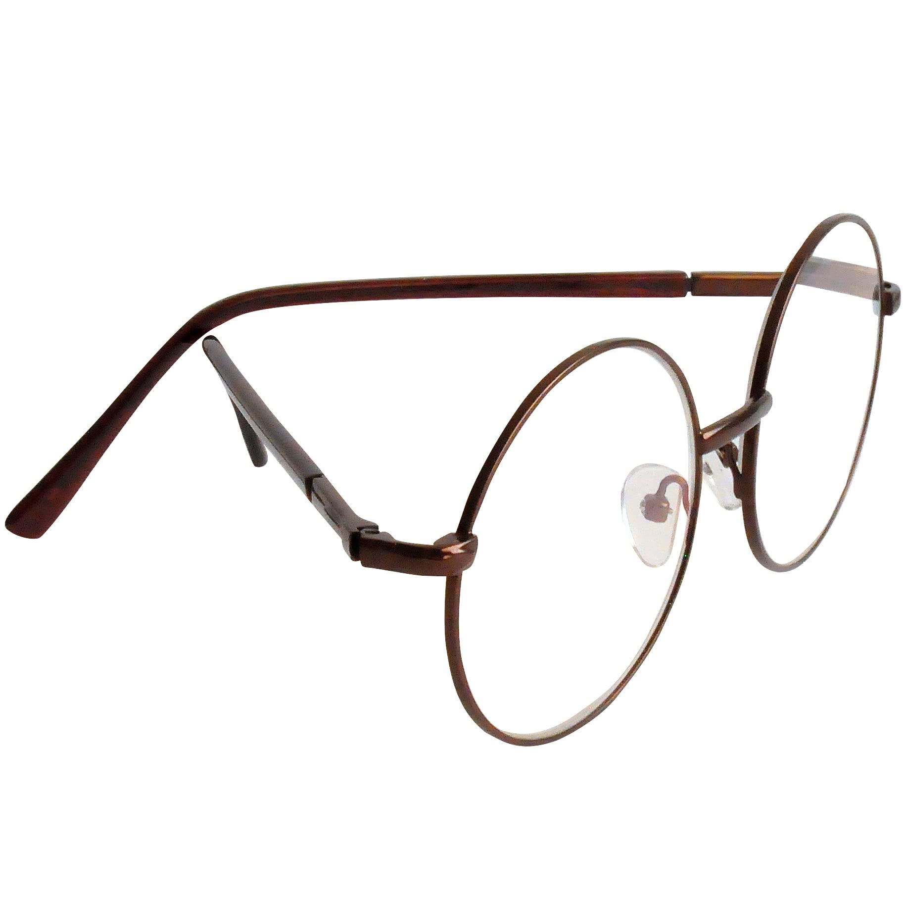 Hippie okrągłe okulary do czytania z dużymi szkłami, gratis etui na okulary, okulary antyniebieskie, styl lat 60., z metalu, pomoc w czytaniu dla kobiet