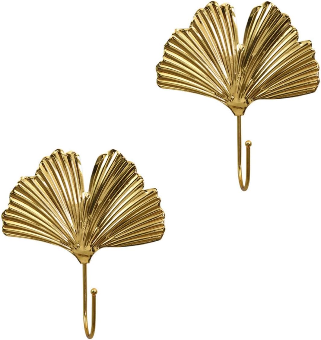 Hemobllo 2pcs Leaf Shaped Wall Hanging Hook Nordic Style Iron Coat Hook