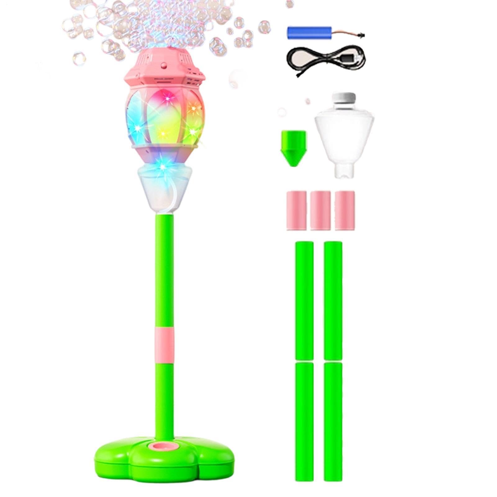 Automatic Bubble Machine Maker for Kids, Height Adjustable Standing Outdoor Bubble Machine Torch Garden Lamp with Music for Gathering Party