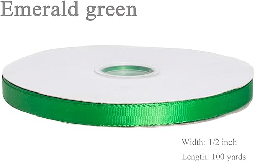 Vista 55 de Cinta de satén de poliéster de doble cara de color sólido, 1 pulgada de ancho, 100 yardas de largo, perfecta para bodas, envoltura de regalos, Oro