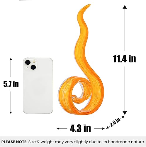 Miniatura 5 de Escultura de cristal soplado a mano de 11.4 pulgadas de alto, escultura de arte estilo Murano, estatuas de decoración del hogar, decoración del