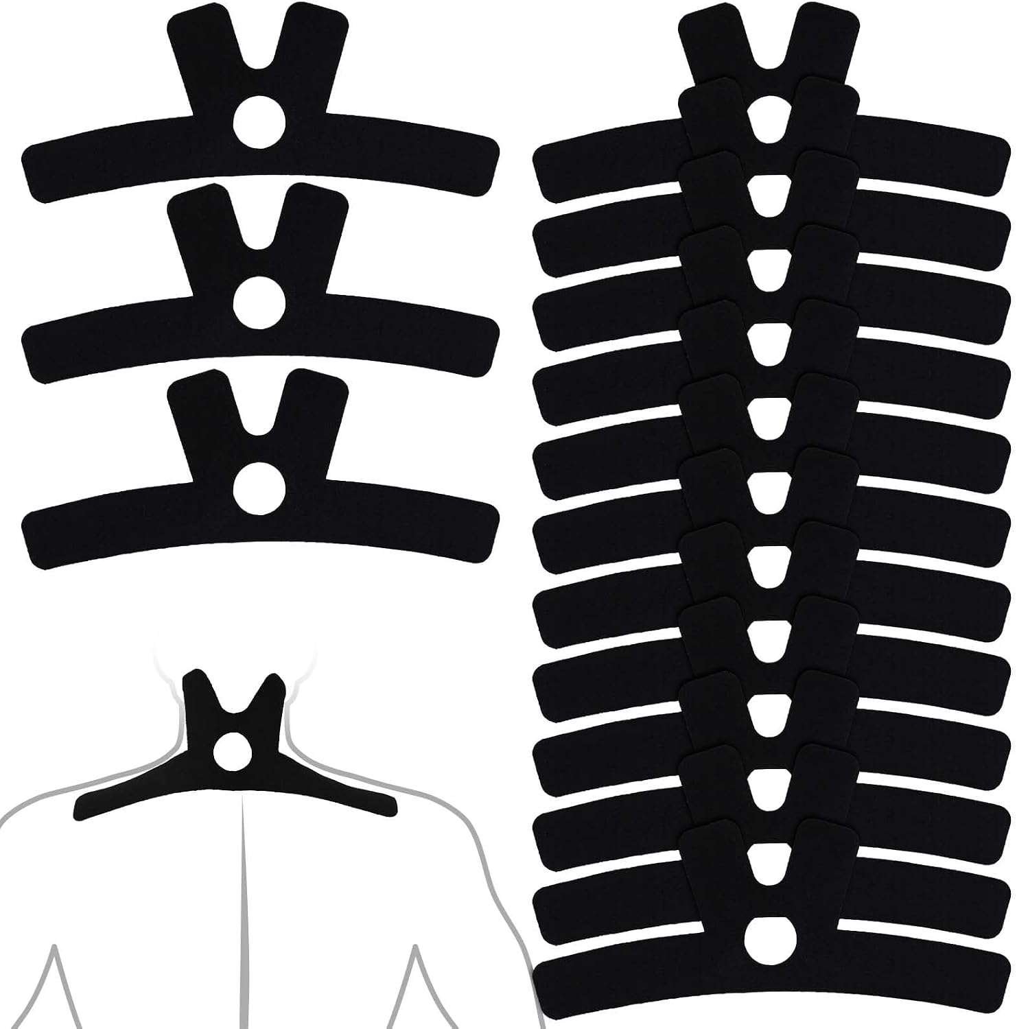 15pcs Precut Kinesiology Tape for Neck, Breathable Sweatproof Muscle Tape Elastic Athletic Sports Kinetic Strips for Neck and Shoulder Support