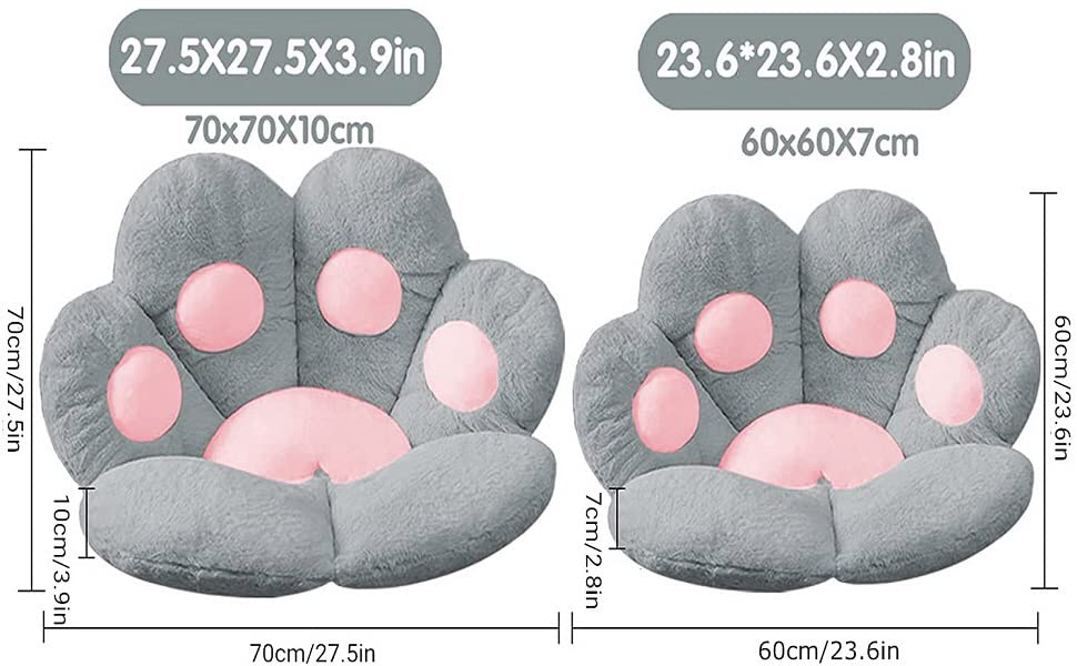LANPEW Cushion,Cat Paw Cushion Cute Chair Seat Cushion Lazy Sofa Cushion Outdoor Decoration Warm Floor Cushion Skin Friendly Warm Mat (grey - Image 2