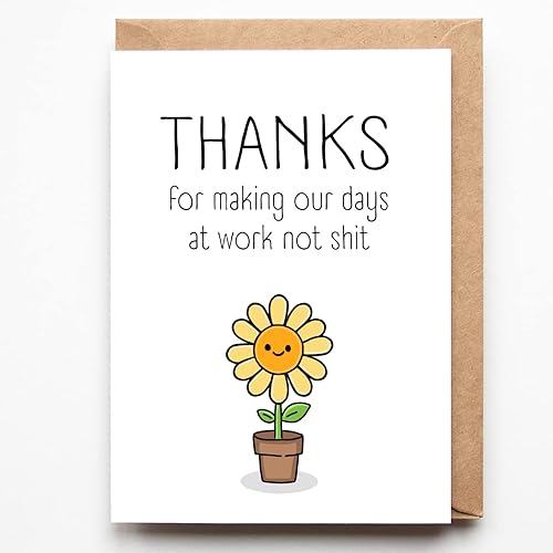 Miniatura 1 de Divertida tarjeta de agradecimiento, tarjeta de agradecimiento para compañero de trabajo, empleado, amigo o jefe, tarjeta de felicitación de