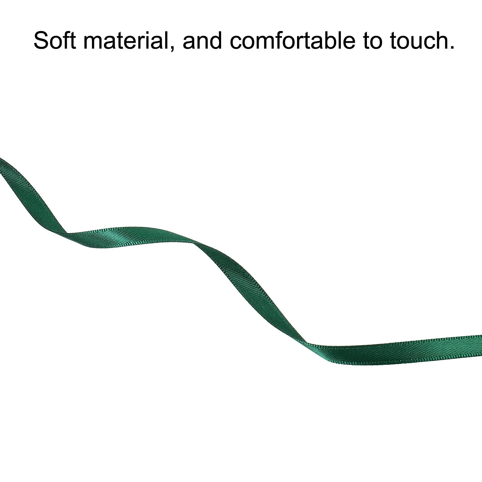 PATIKIL 0.28 Inch Wide 100 Yards Satin Ribbon, Double Face Solid Crafts Roll for Party Home DIY Wrapping Decoration Dark Green - Image 3