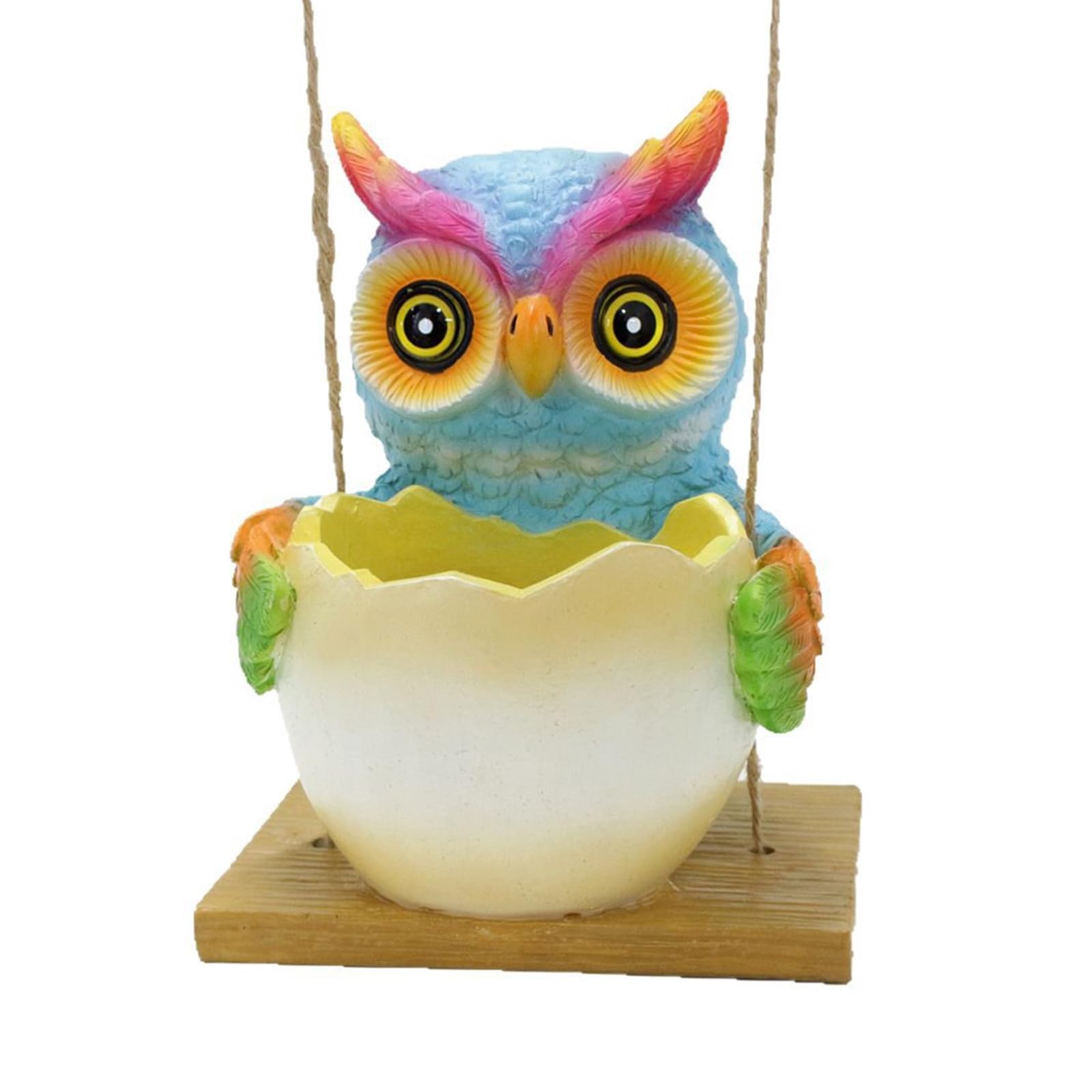 HZGFNBZ Unique Owl Hanging Planter for Indoor Plant Decorative Resin Flower Pots for Succulents and Small Green Plant Owl Hanging Planter
