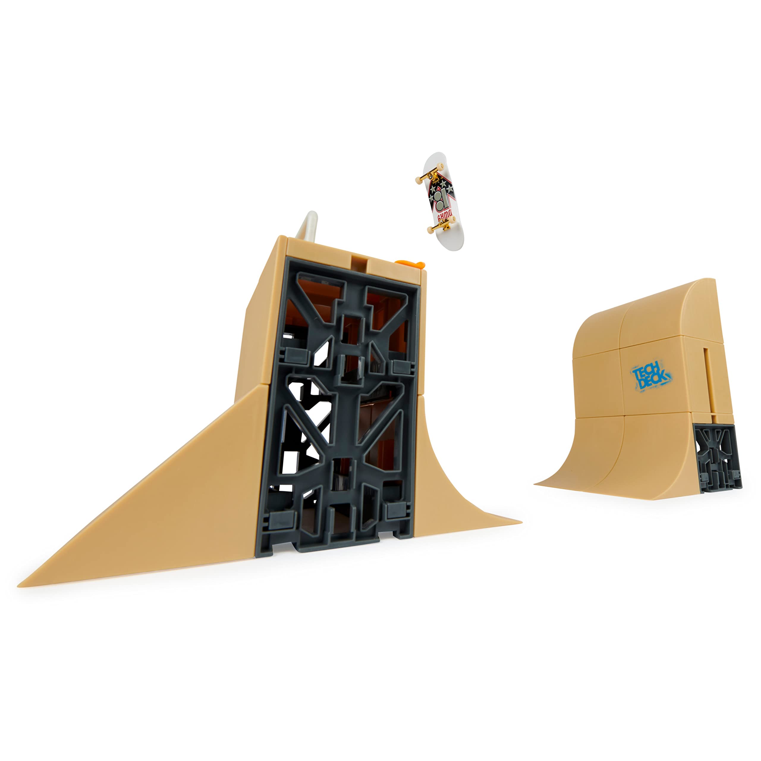 FINGER SKATE - TECH DECK - MEGA HALF PIPE DANNY WAY - Rampe Emblématique Du Skate 100% Modulable - Avec 1 Skate Plan B Exclusif 96 mm - X-Connect - Jouet Enfant 6 Ans et +